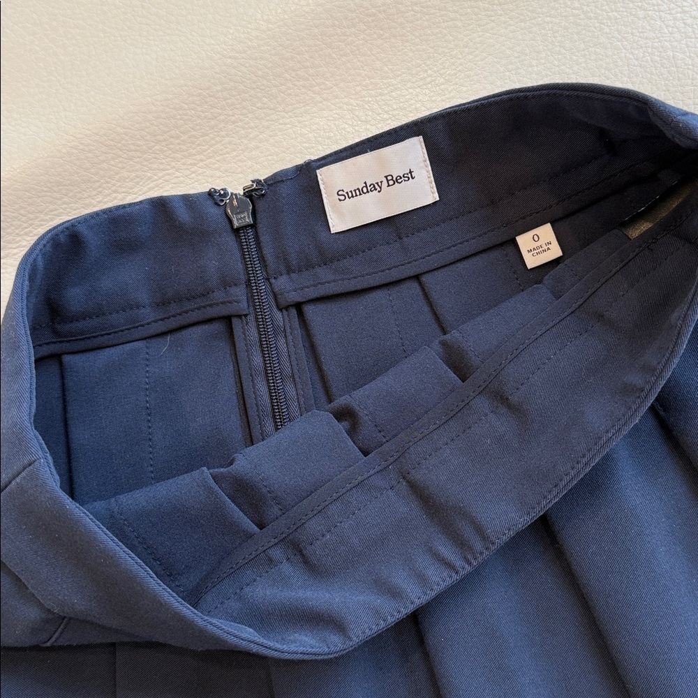 Sunday Best Navy Pleated Mini Skirt